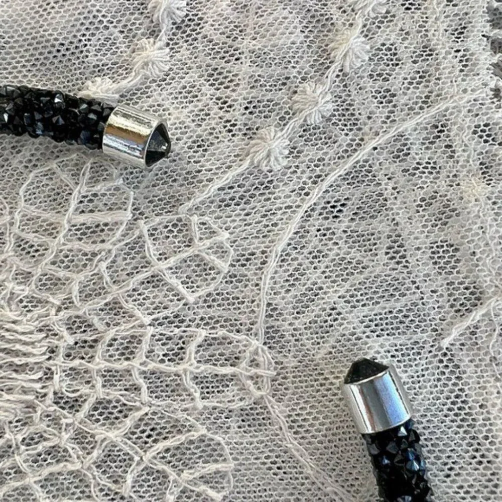 Black Pave Crystal Headband or Collar Necklace